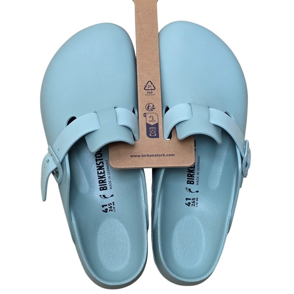 Birkenstock Boston EVA Sky Blue Clogs Mules Womens 10 Mens 8 EU 41 NEW